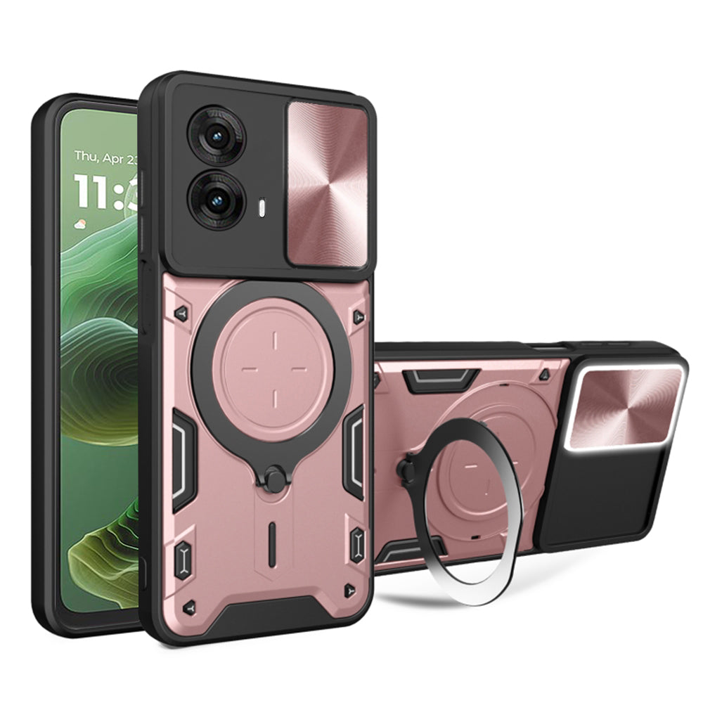 Custodia per Motorola Moto G35, Techsuit, CamGuard Pro, Rosa Dorato