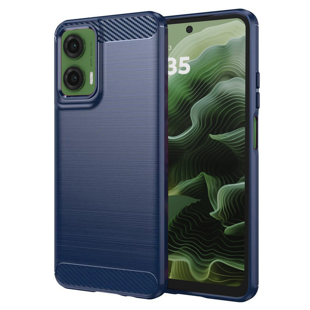 Custodia per Motorola Moto G35, Techsuit, Carbonio, Blu