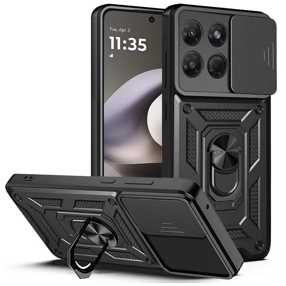 Custodia per Motorola Moto G37 Power, Techsuit, CamShield, Nera