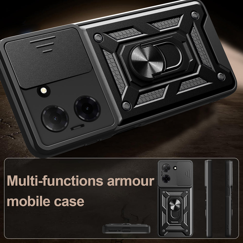 Custodia per Motorola Moto G37 Power, Techsuit, CamShield, Nera