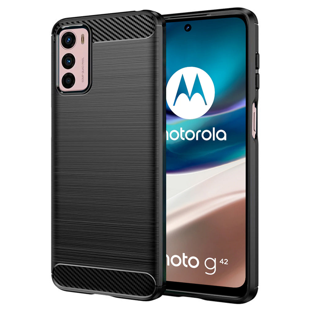 Custodia per Motorola Moto G42, Techsuit, Carbonio, Nera
