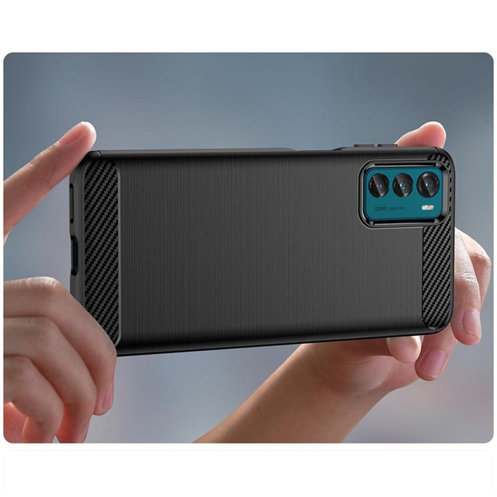 Custodia per Motorola Moto G42, Techsuit, Carbonio, Nera