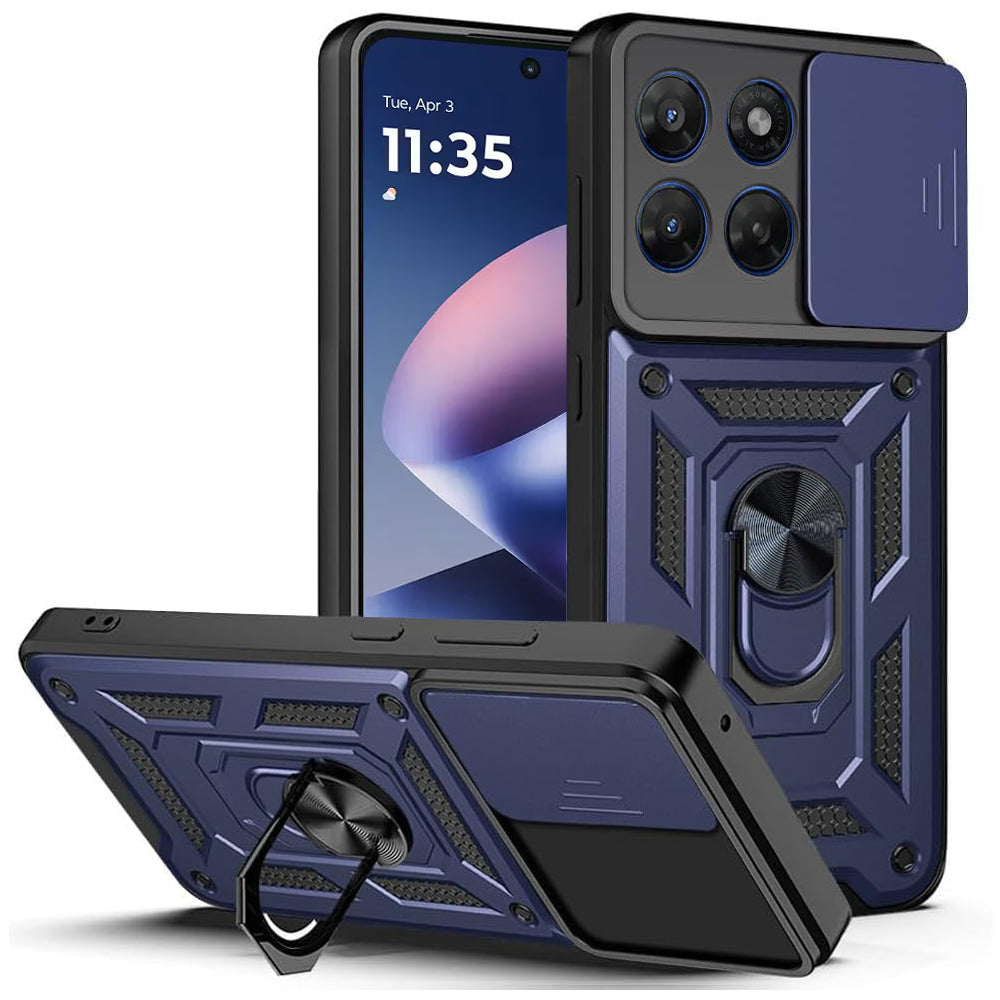 Custodia per Motorola Moto G47 / G37, Techsuit, CamShield, Blu