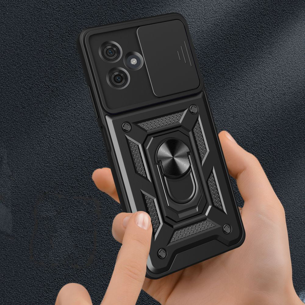 Custodia per Motorola Moto G54, Techsuit, CamShield, Nera