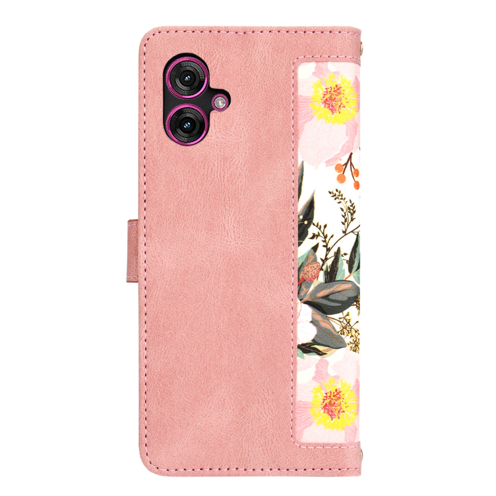 Coque pour Motorola Moto G55, Techsuit, FlipCraft, Rose