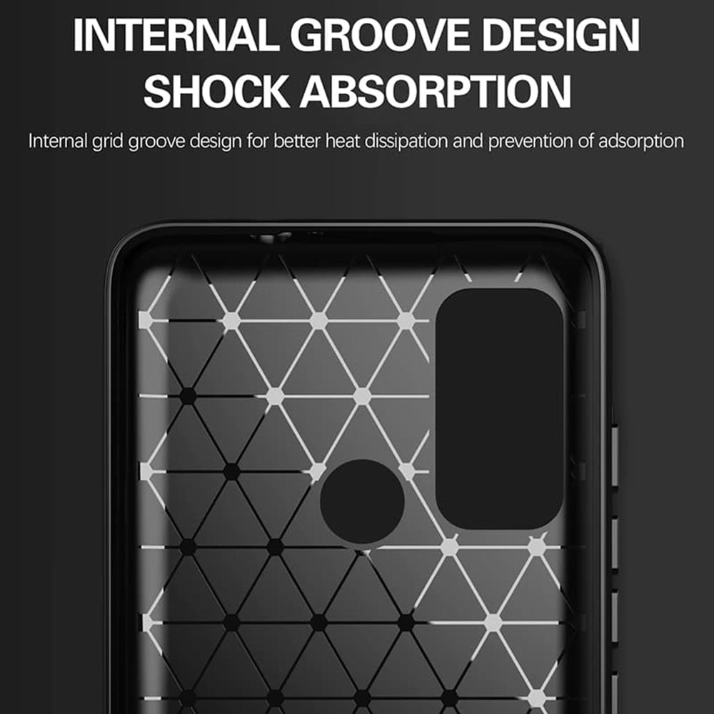 Custodia per Motorola Moto G60, Techsuit, Carbonio, Nera