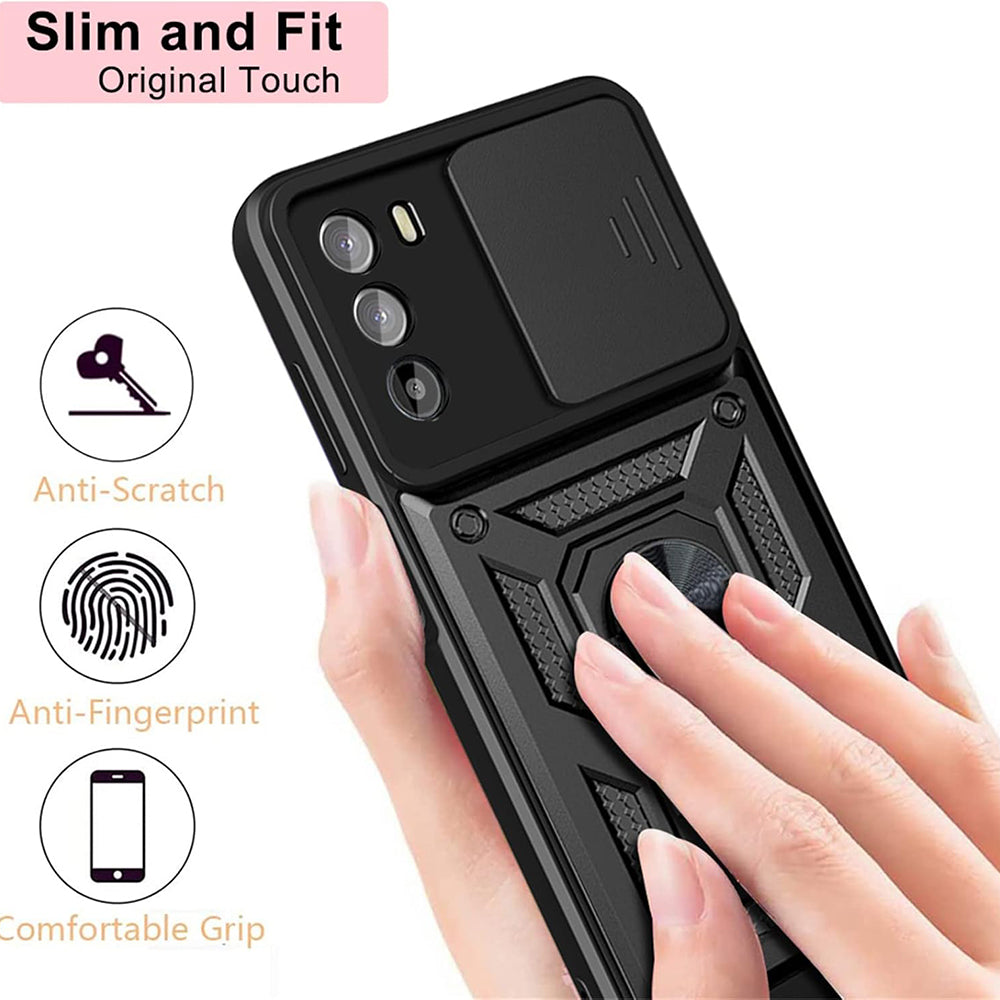 Custodia per Motorola Moto G62 5G, Techsuit, CamShield, Nera