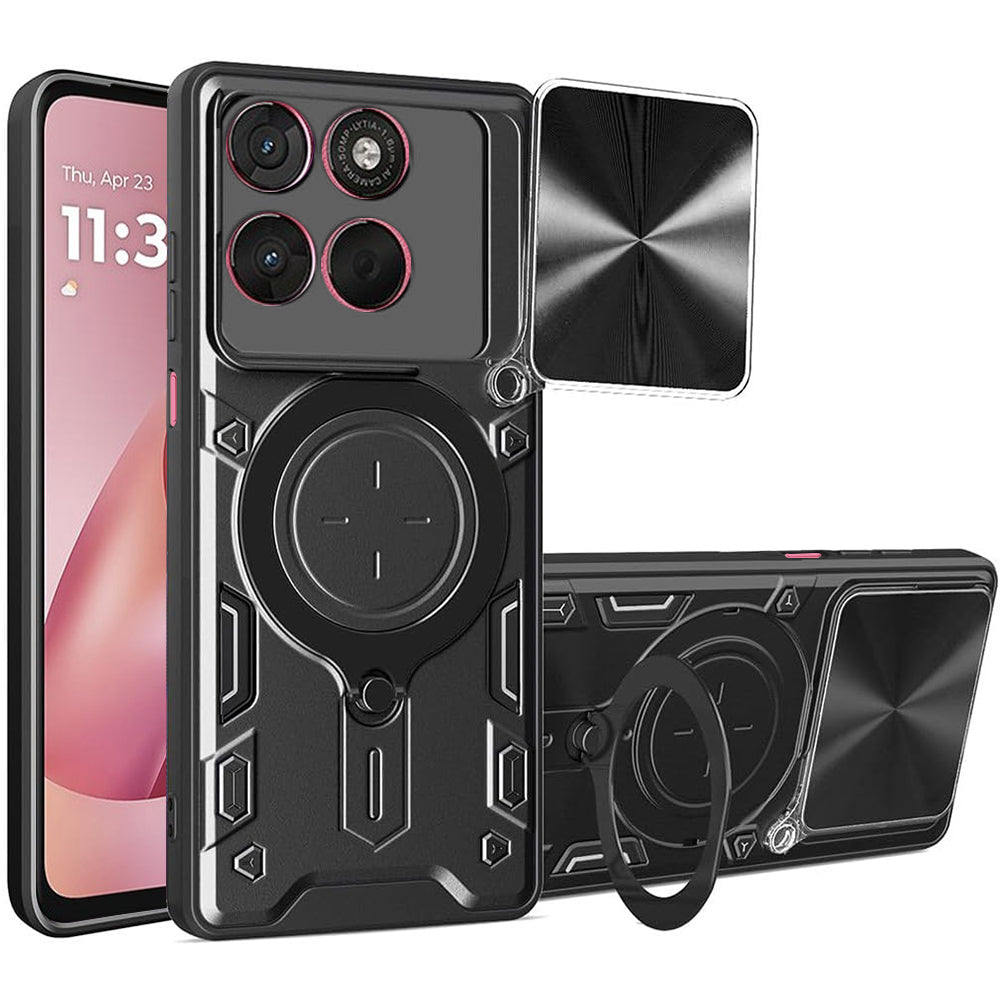 Custodia per Motorola Moto G67 Power / G57 Power, Techsuit, CamGuard Pro, Nera
