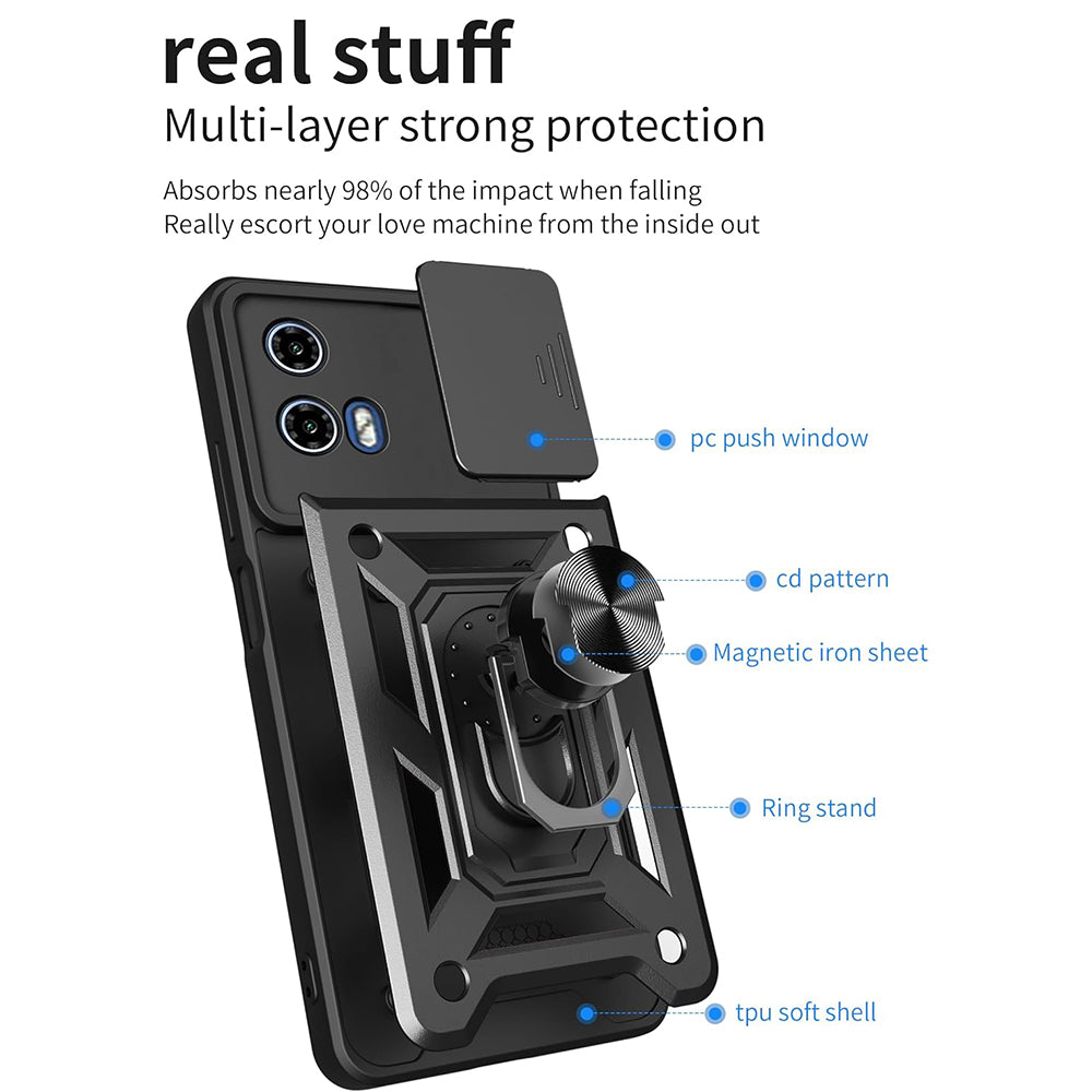 Custodia per Motorola Moto G71 5G, Techsuit, CamShield, Nera