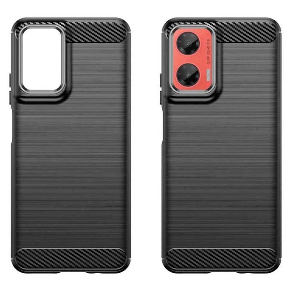 Custodia per Motorola Moto G75, Techsuit, Carbonio, Nera