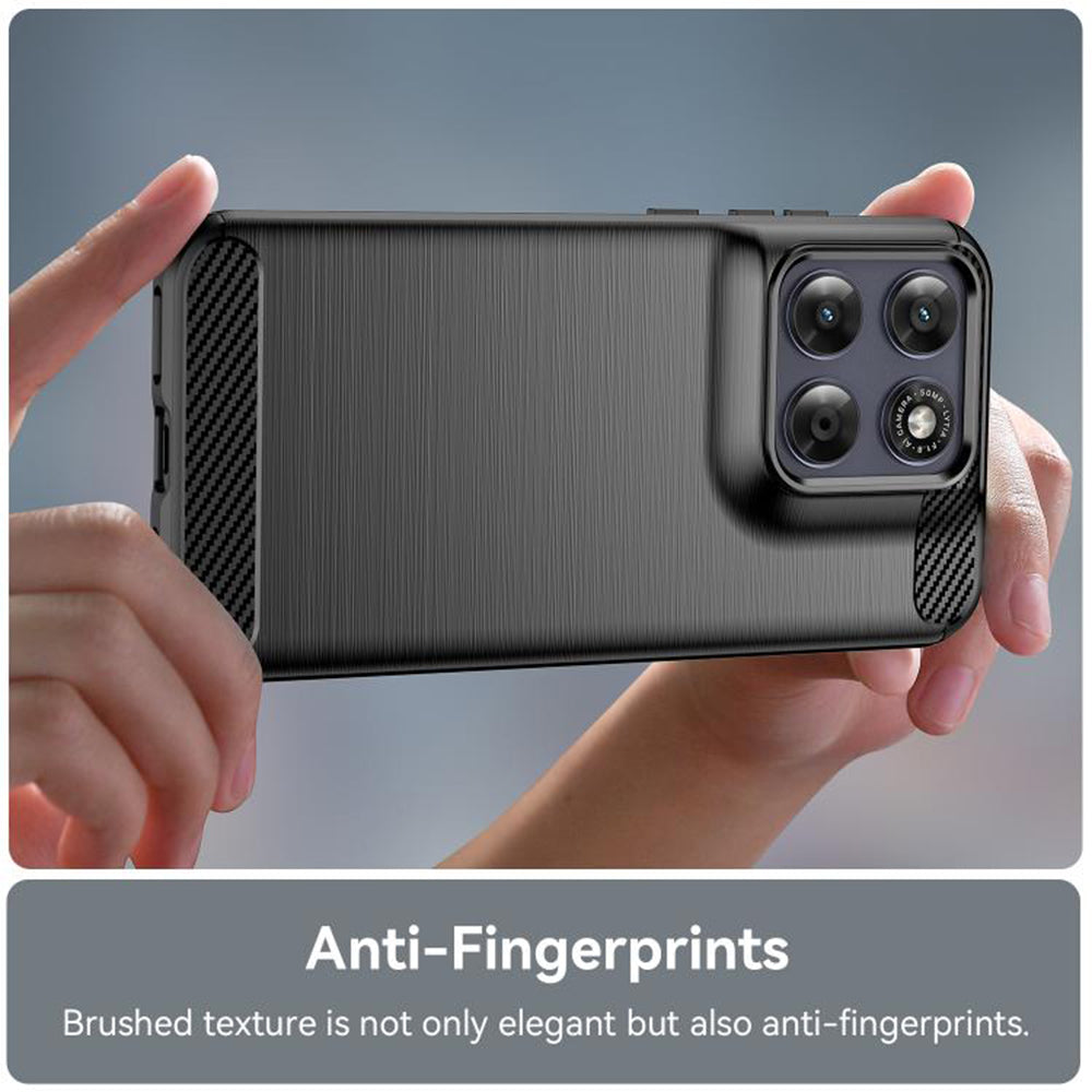 Custodia per Motorola Moto G77 / G67, Techsuit, Carbonio, Nera