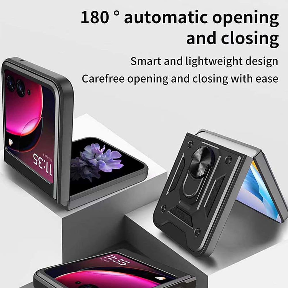 Custodia per Motorola Razr 50 Ultra, Techsuit, CamShield, Nera