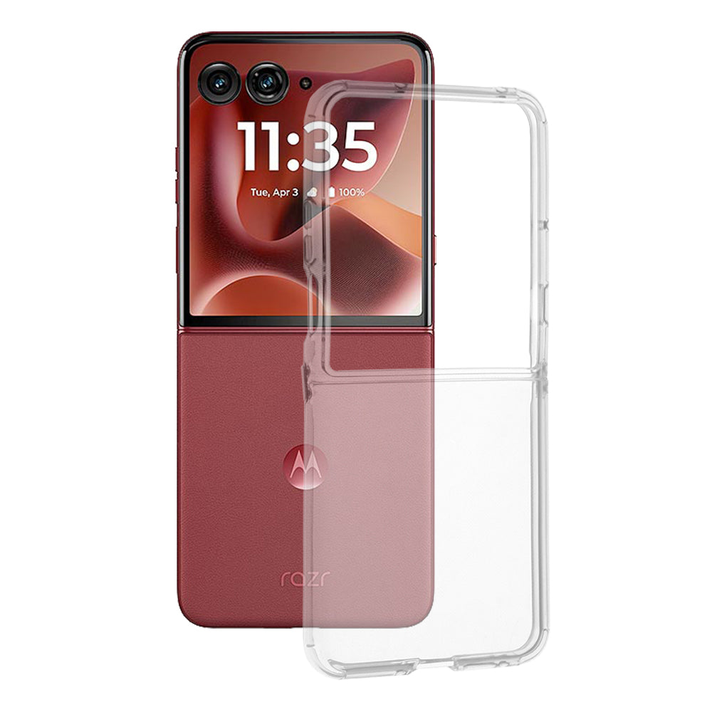 Custodia per Motorola Razr 60 Ultra, Techsuit, Chiara, Trasparente