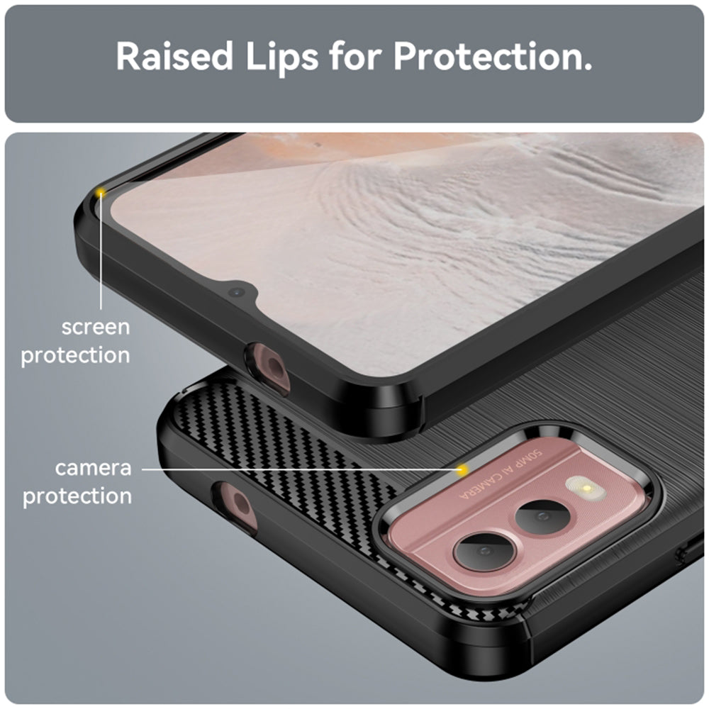 Custodia per Nokia C32, Techsuit, Carbonio, Nera