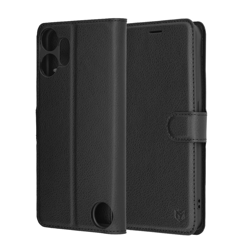 Custodia per Nothing CMF Phone 2 Pro, Techsuit, Leather Folio, Nera
