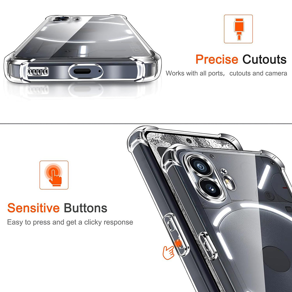 Custodia per Nothing Phone (2), Techsuit, Shockproof Clear, Trasparente