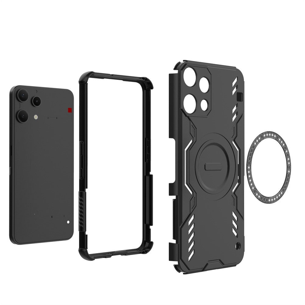 MagSafe Hülle für Nothing Phone (3a) Lite, Techsuit, ArmorMag, Schwarz