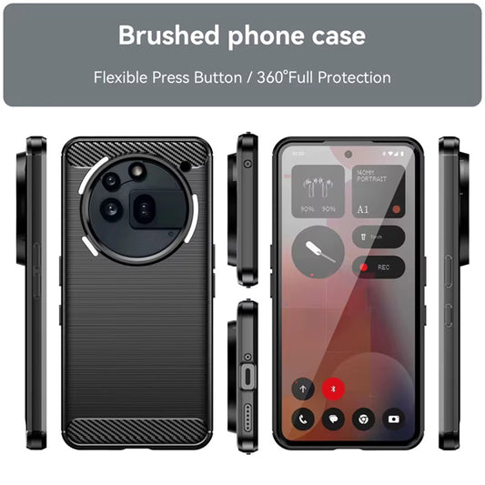 Hülle für Nothing Phone (3a) Pro, Techsuit, Carbon, Schwarz