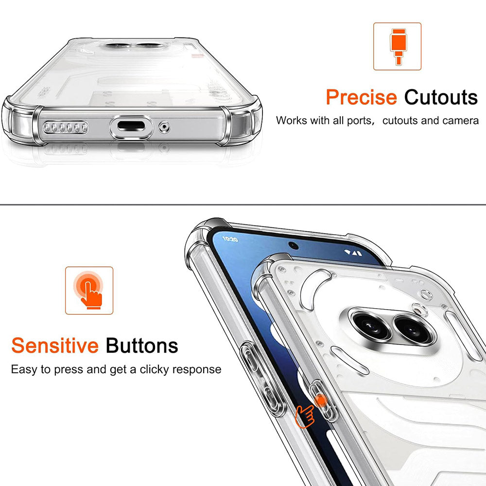 Custodia per Nothing Phone (3a) Pro, Techsuit, Shockproof Clear, Trasparente
