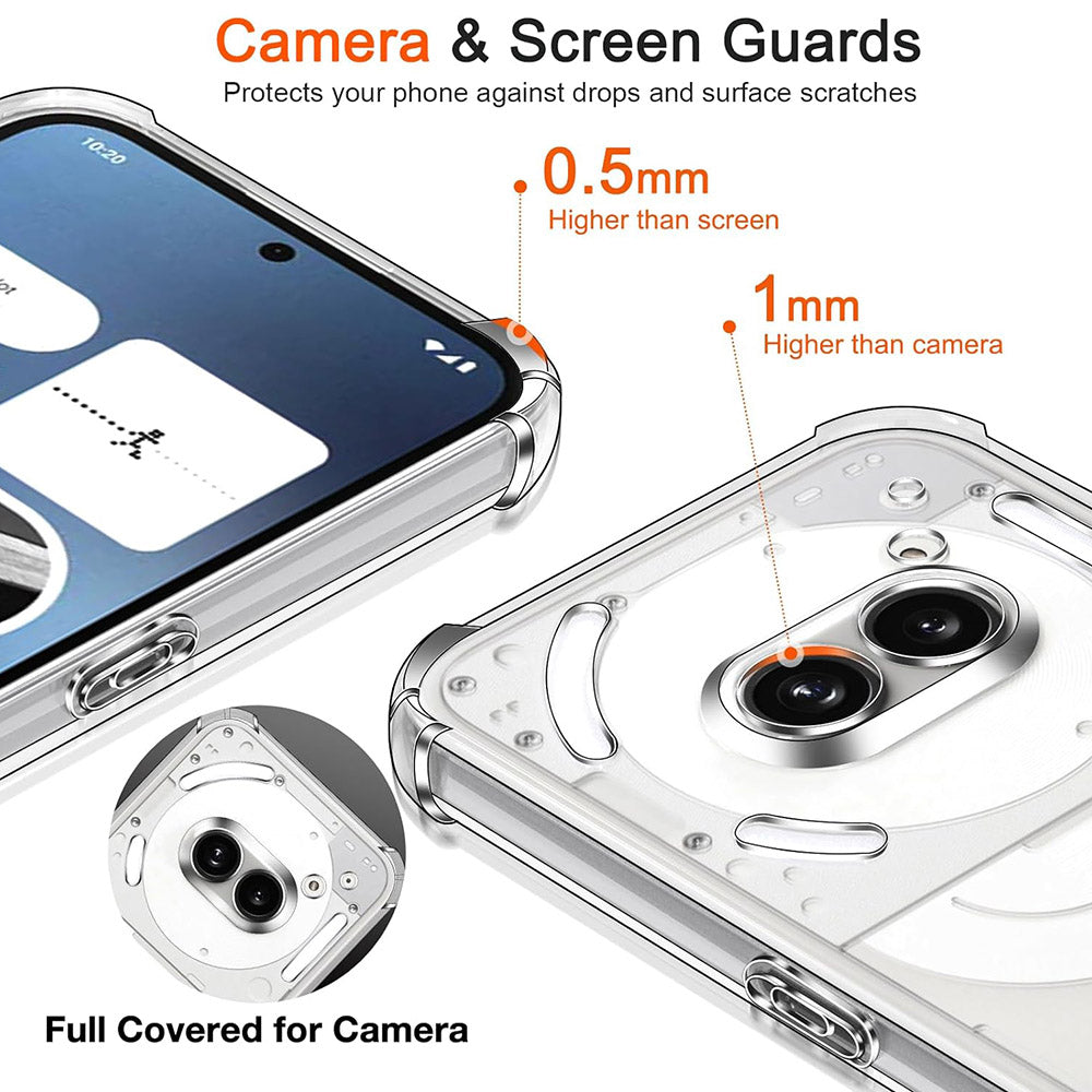 Custodia per Nothing Phone (3a), Techsuit, Shockproof Clear, Trasparente