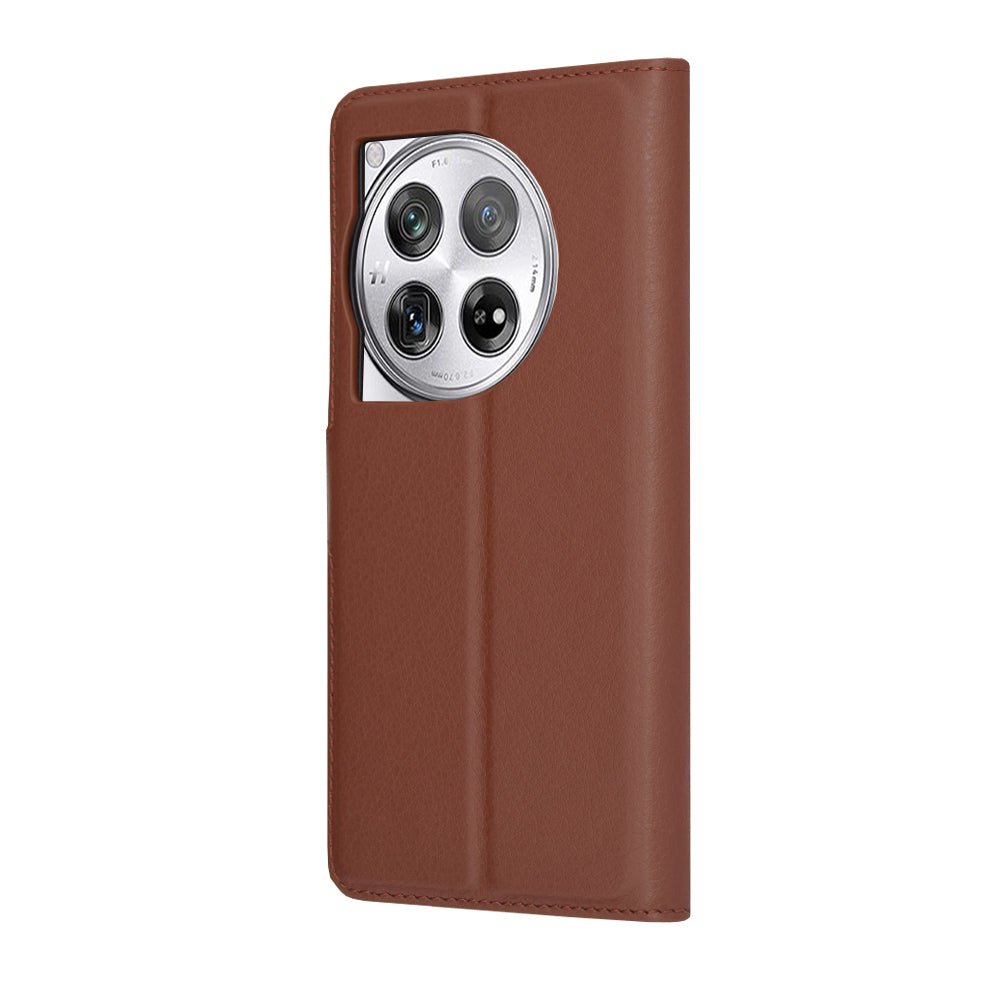 Custodia per OnePlus 12, Techsuit, Leather Folio, Marrone