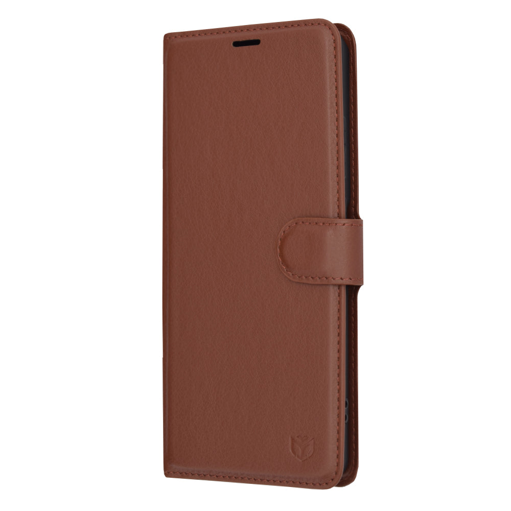 Custodia per OnePlus 12R, Techsuit, Leather Folio, Marrone