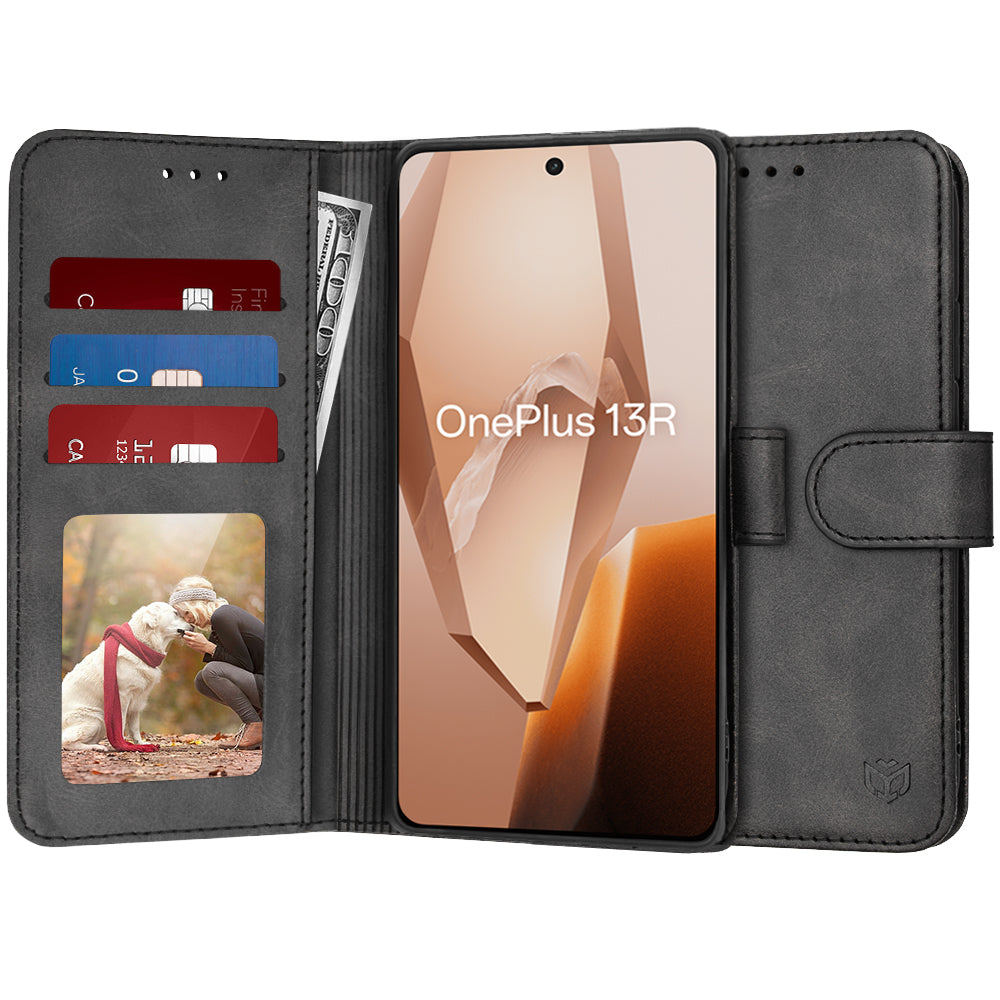 Custodia per OnePlus 13R, Techsuit, Diary Book, Nera