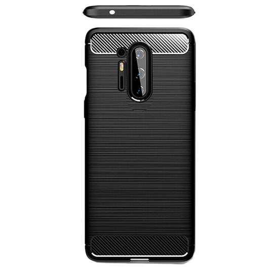 Custodia per OnePlus 8 Pro, Techsuit, Carbonio, Nera