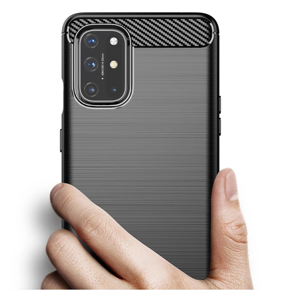 Custodia per OnePlus 8T, Techsuit, Carbonio, Nera