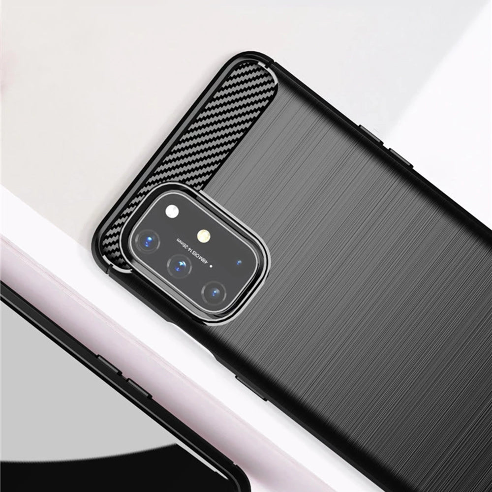 Custodia per OnePlus 8T, Techsuit, Carbonio, Nera