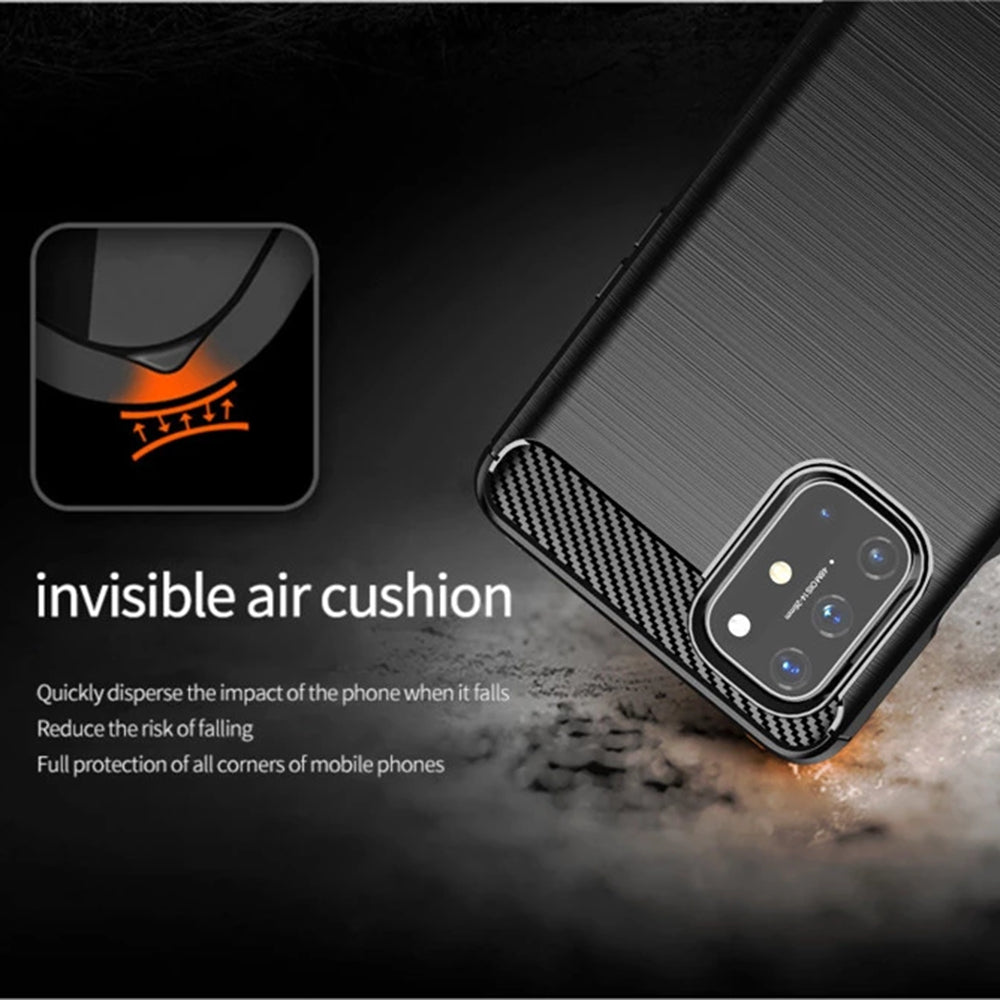 Custodia per OnePlus 8T, Techsuit, Carbonio, Nera