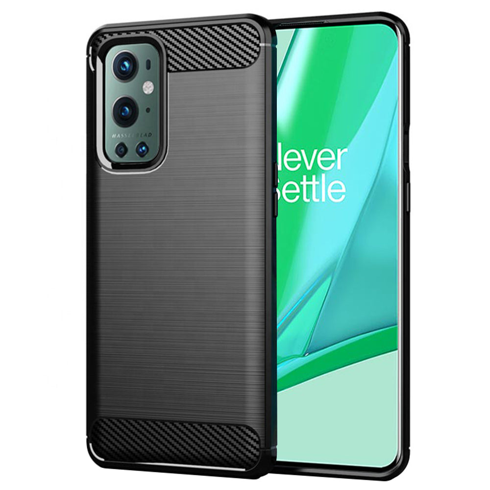 Custodia per OnePlus 9 Pro, Techsuit, Carbonio, Nera
