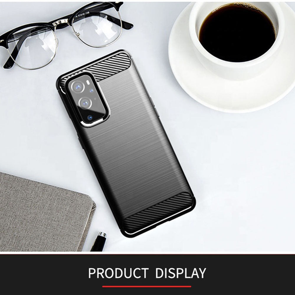 Custodia per OnePlus 9 Pro, Techsuit, Carbonio, Nera