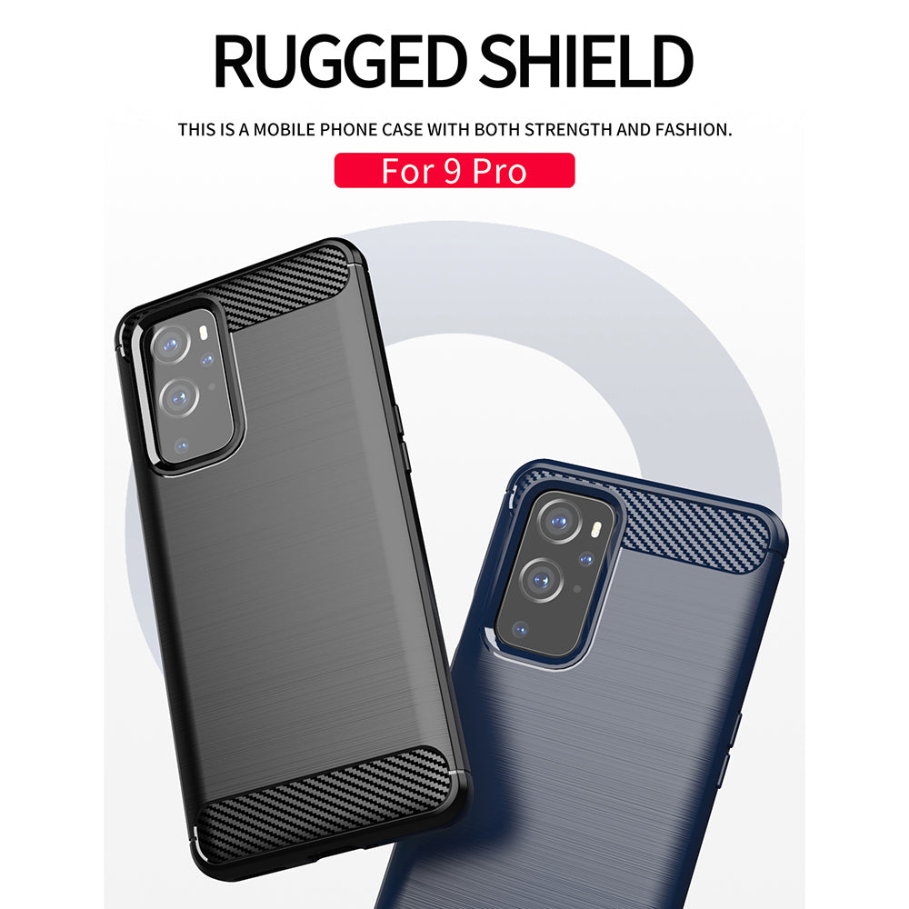 Custodia per OnePlus 9 Pro, Techsuit, Carbonio, Nera
