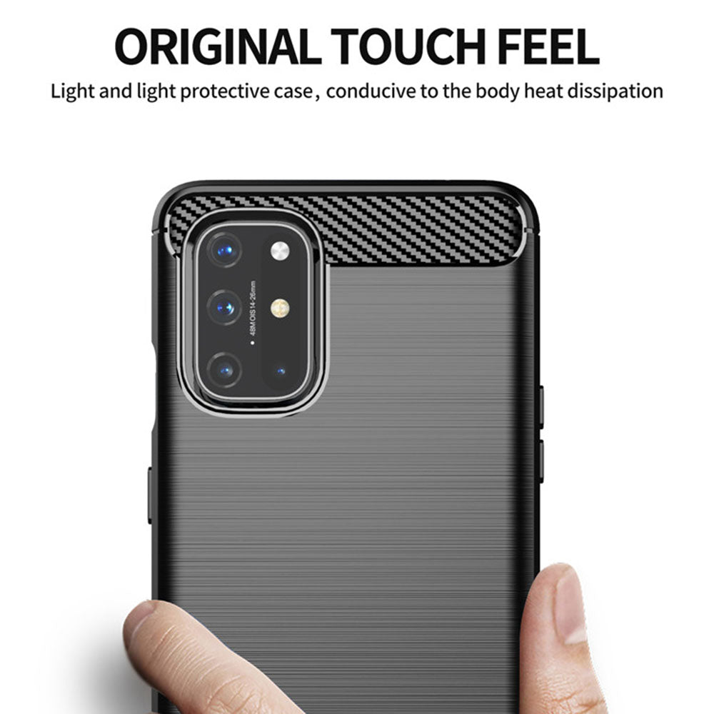 Custodia per OnePlus 9, Techsuit, Carbonio, Nera