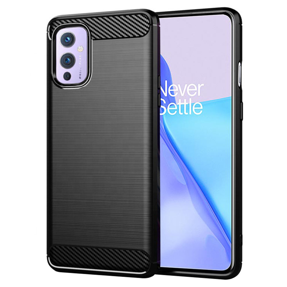 Custodia per OnePlus 9, Techsuit, Carbonio, Nera