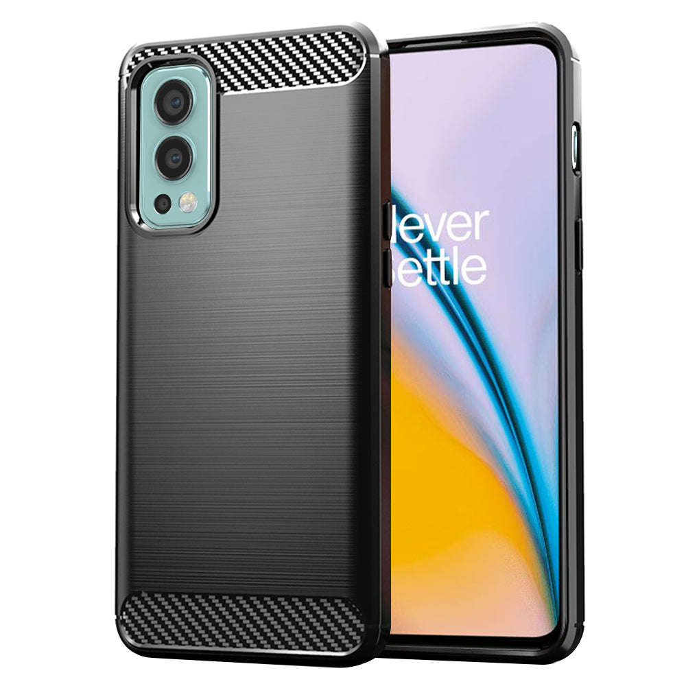 Custodia per OnePlus Nord 2 5G, Techsuit, Carbonio, Nera