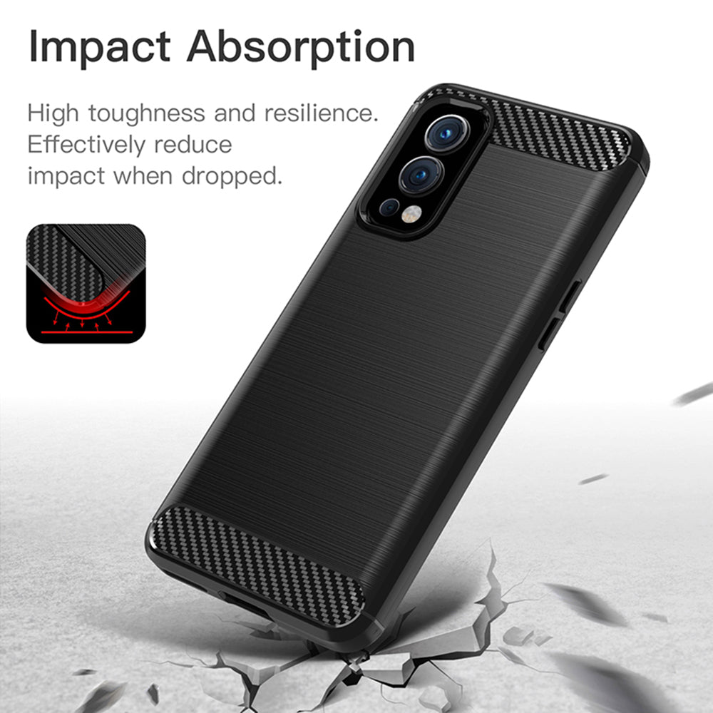 Custodia per OnePlus Nord 2 5G, Techsuit, Carbonio, Nera