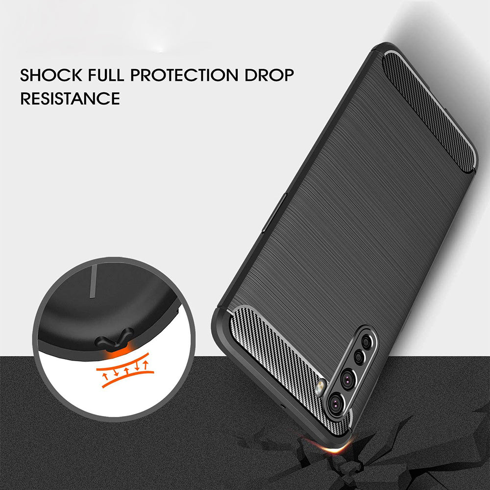 Custodia per OnePlus Nord, Techsuit, Carbonio, Nera
