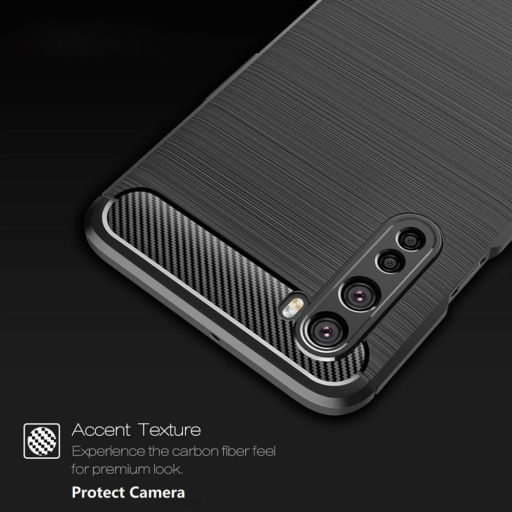 Custodia per OnePlus Nord, Techsuit, Carbonio, Nera