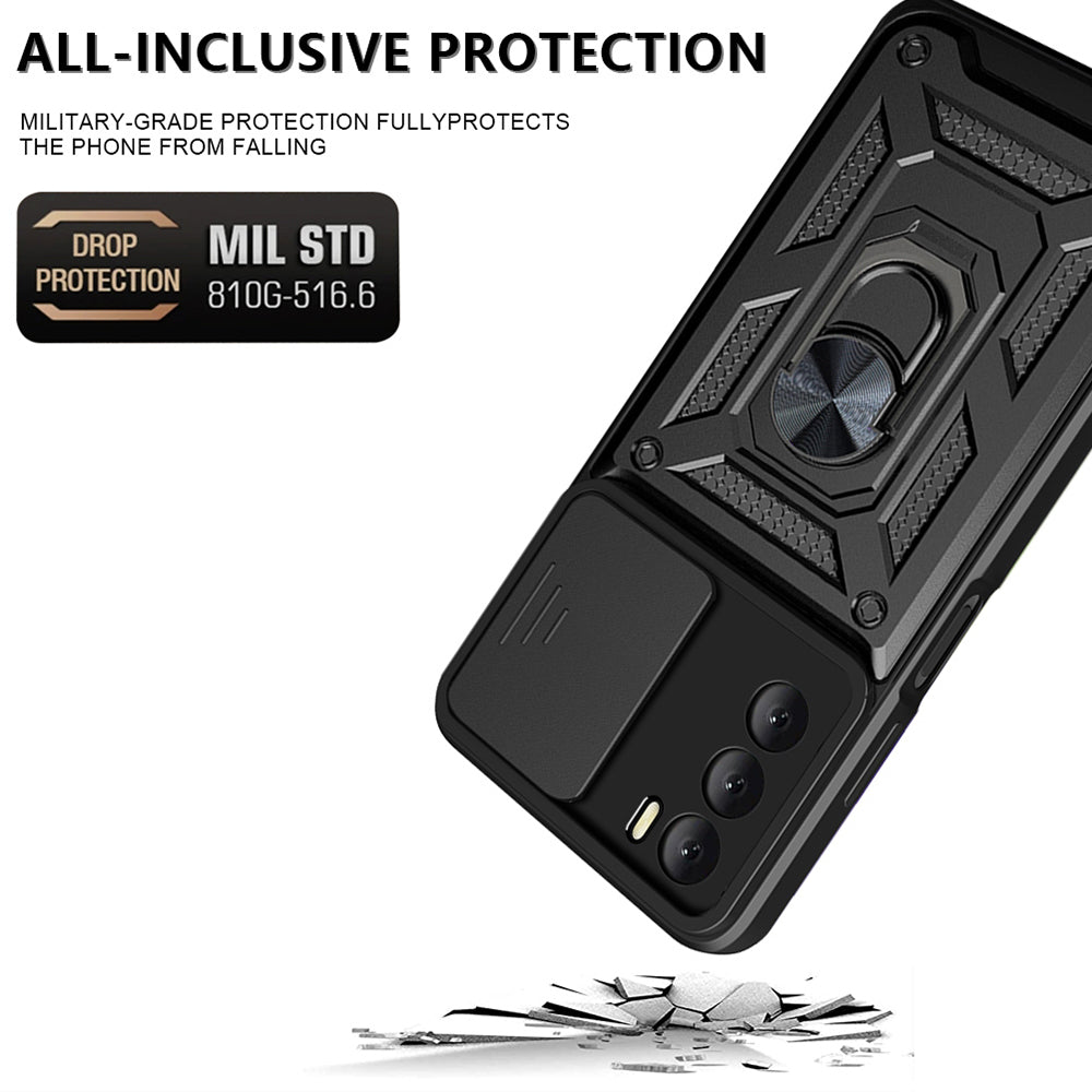 Custodia per Oppo A16s / A54s / A16, Techsuit, CamShield, Nera