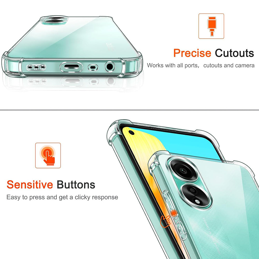 Custodia per Oppo A18 / A38, Techsuit, Shockproof Clear, Trasparente