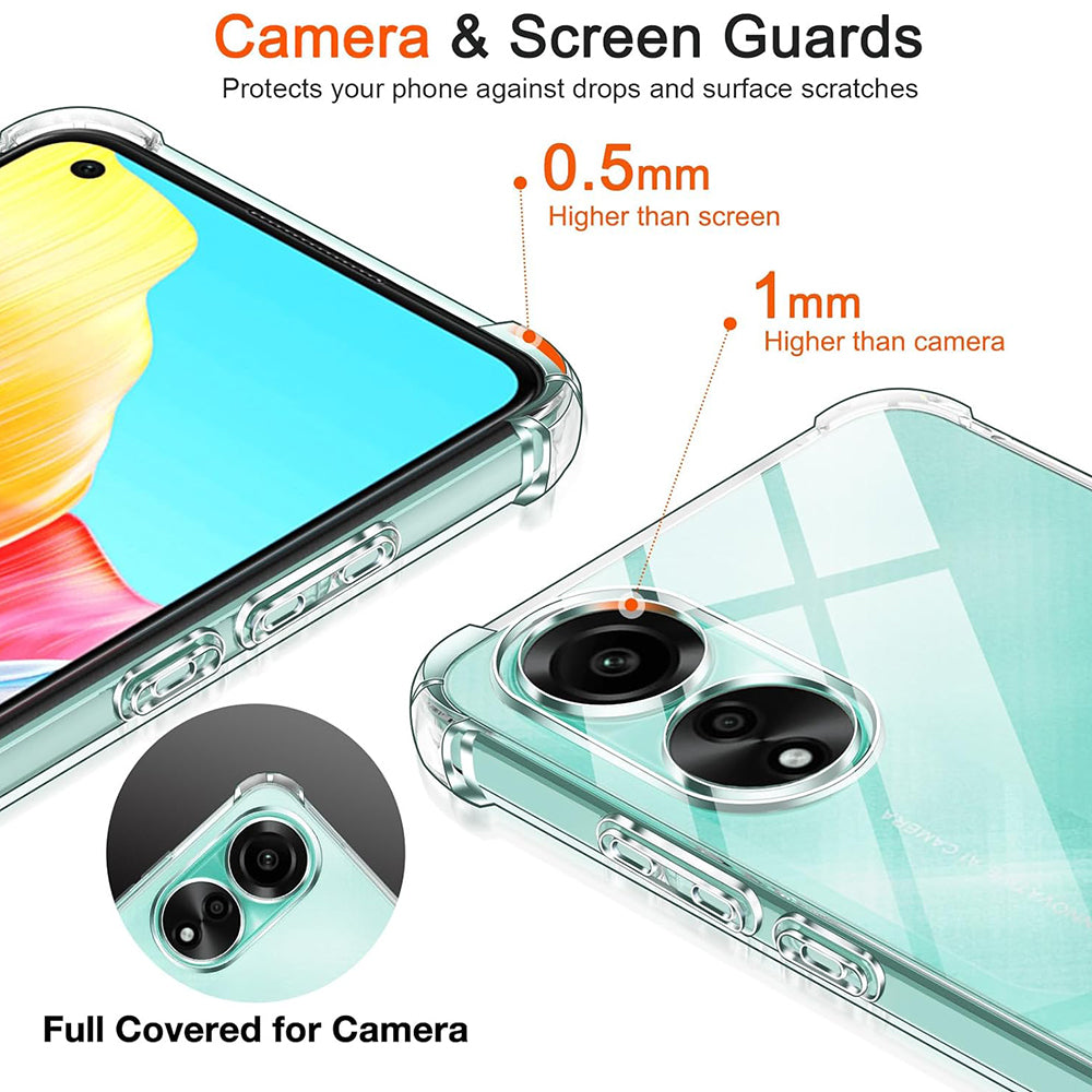 Custodia per Oppo A18 / A38, Techsuit, Shockproof Clear, Trasparente