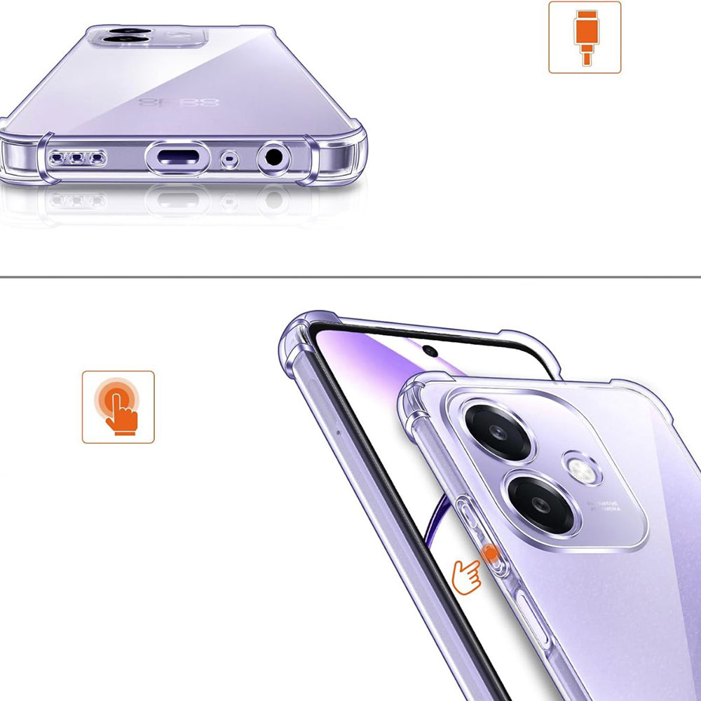 Custodia per Oppo A3 4G, Techsuit, Shockproof Clear, Trasparente