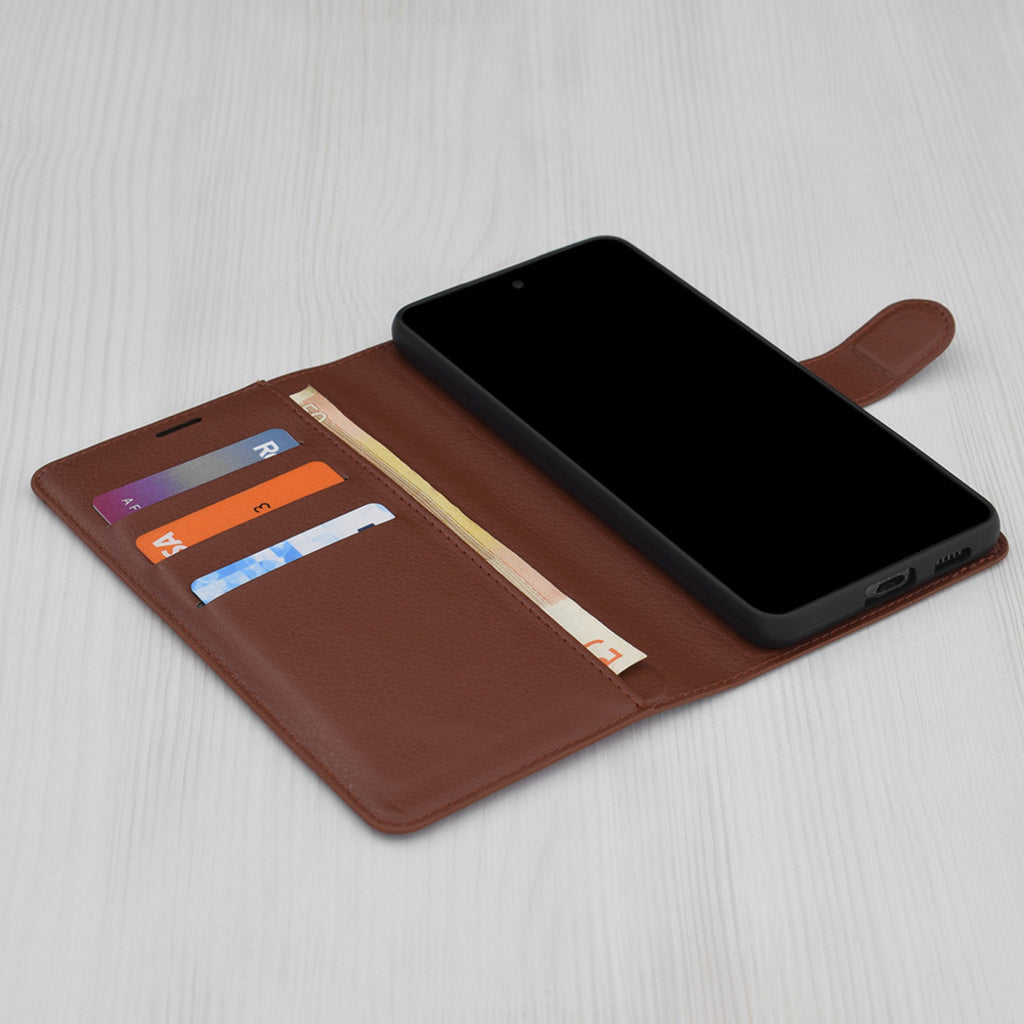 Coque pour Oppo A5 Pro 4G / A5 Pro, Techsuit, Folio en cuir, Marron