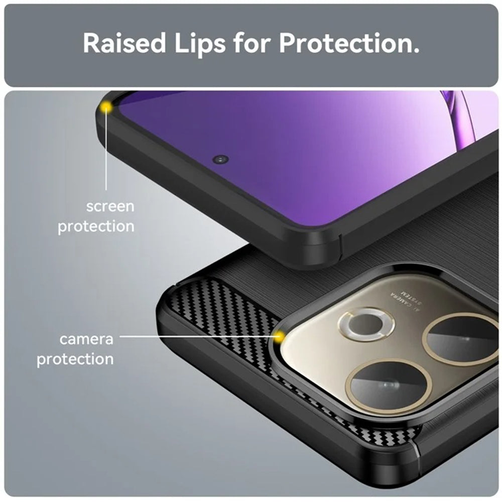 Custodia per Oppo A5 Pro 4G / A5 Pro, Techsuit, Carbonio, Nera