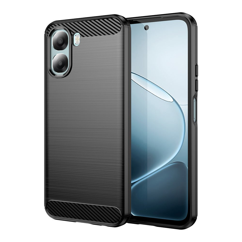 Custodia per Oppo A6x 4G / A6x, Techsuit, Carbonio, Nera