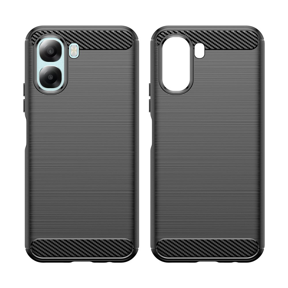 Custodia per Oppo A6x 4G / A6x, Techsuit, Carbonio, Nera