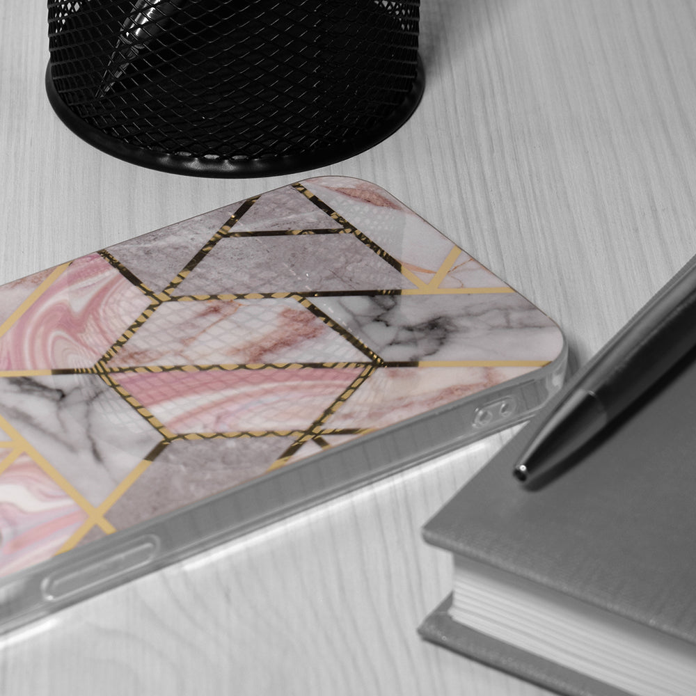 Custodia per Oppo A78 4G, Techsuit, Marble, Rosa