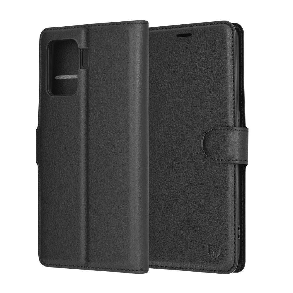 Custodia per Oppo A94 / Reno5 Lite, Techsuit, Leather Folio, Nera